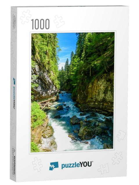 Breitachklamm - Gorge with River in South of Germany... Jigsaw Puzzle with 1000 pieces
