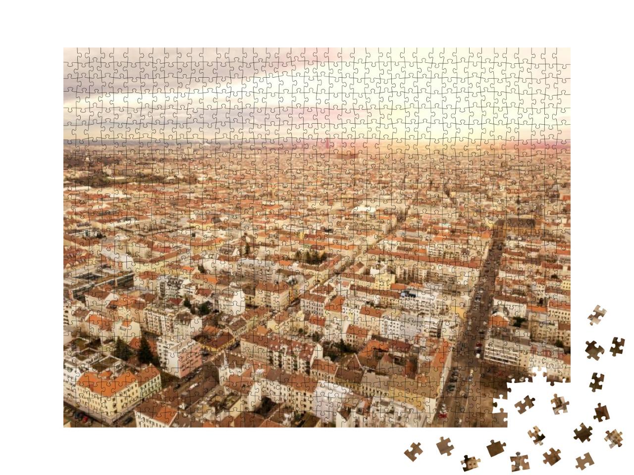Bird View of the City of Vienna At Sunset... Jigsaw Puzzle with 1000 pieces