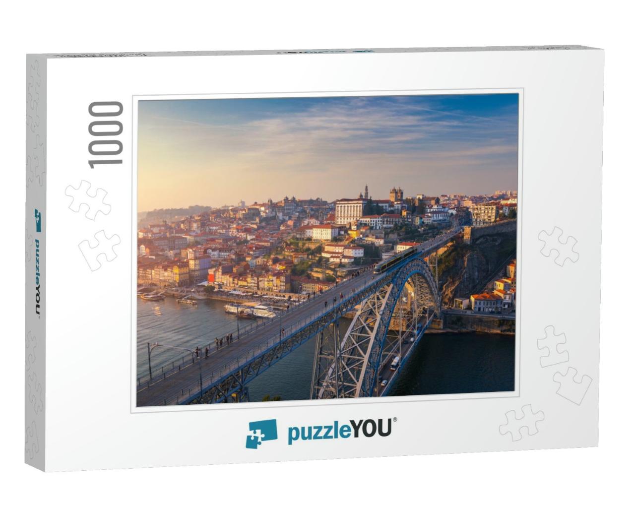 Porto Panoramic Aerial View of Dom Luis Bridge At Sunset... Jigsaw Puzzle with 1000 pieces