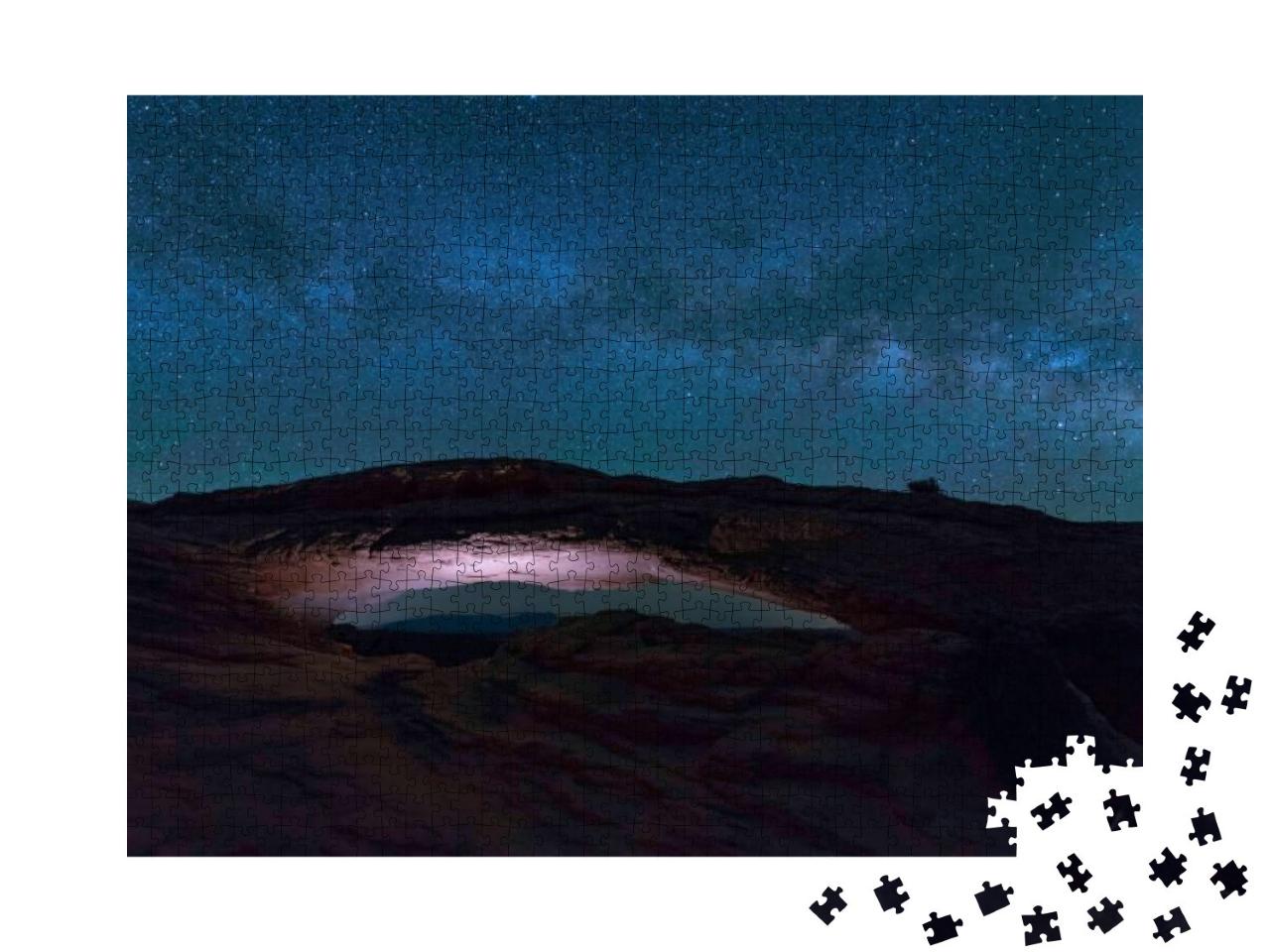 Milk Way Over Mesa Arch At Canyonlands National Park, Uta... Jigsaw Puzzle with 1000 pieces