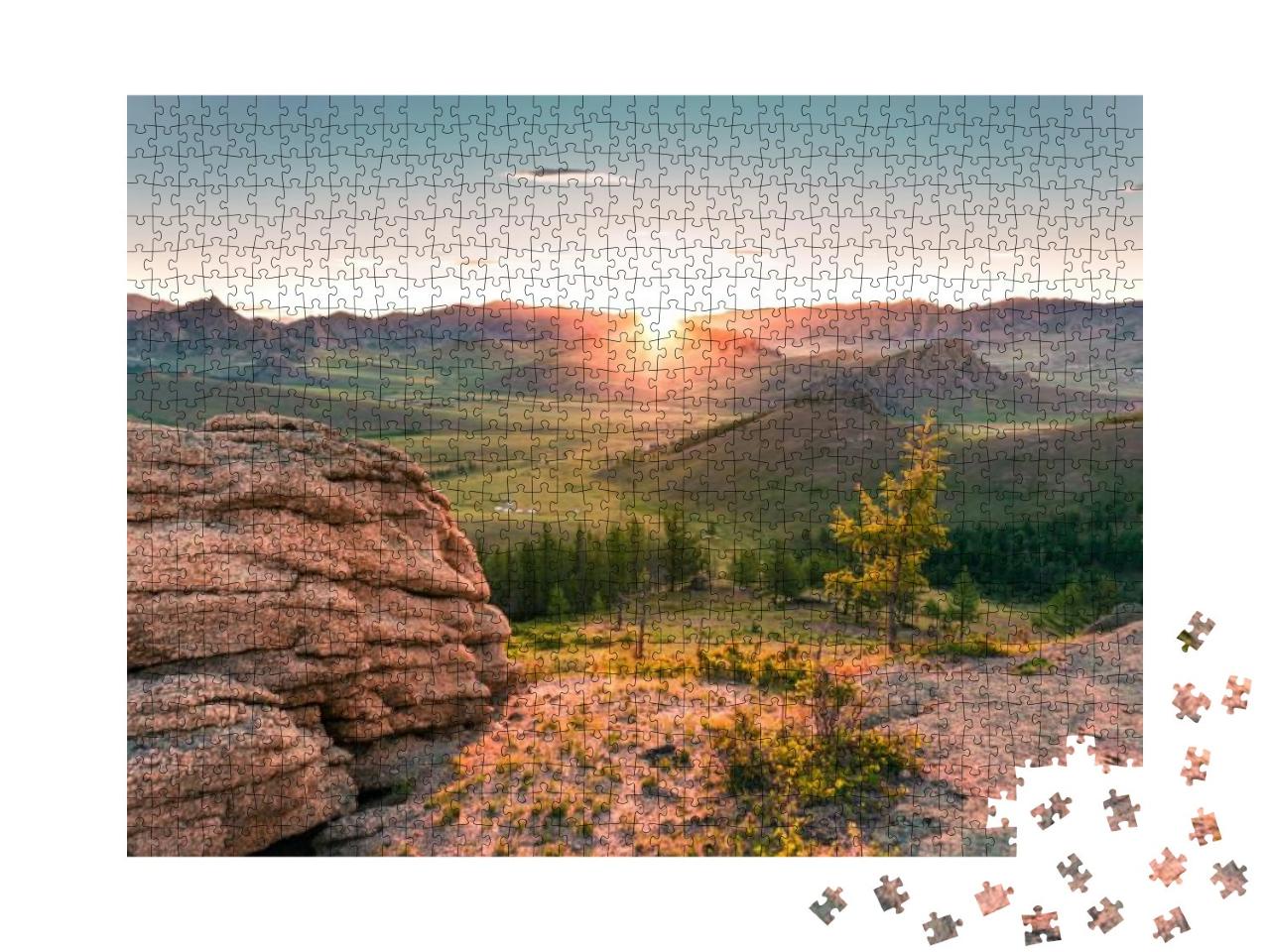 Sunrise in Mongolia At Gorkhi-Terelj National Park... Jigsaw Puzzle with 1000 pieces