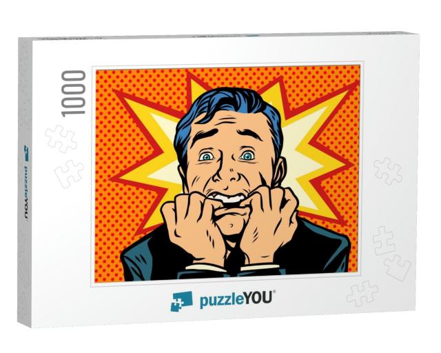 Scared People, Human Emotions. Comic Book Cartoon Pop Art... Jigsaw Puzzle with 1000 pieces
