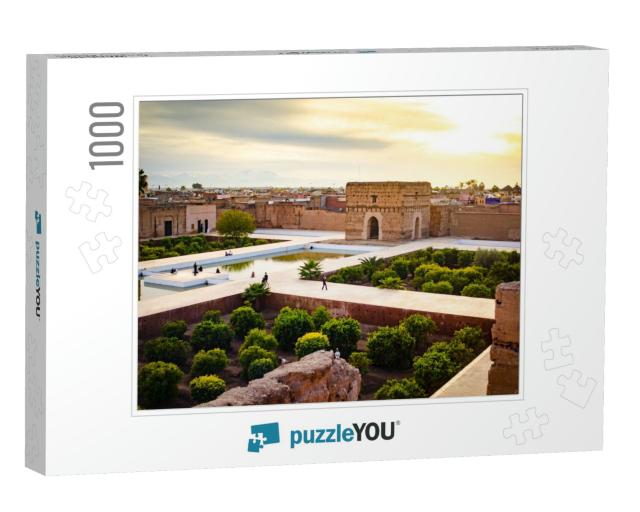 El Badi Sunset Landscape in Marrakech... Jigsaw Puzzle with 1000 pieces