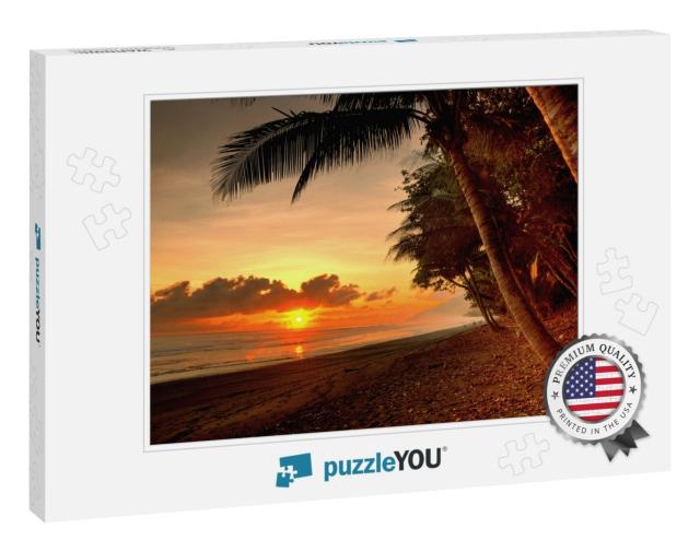 Sunset in a Virgin Beach of Corcovado National Park in Co... Jigsaw Puzzle