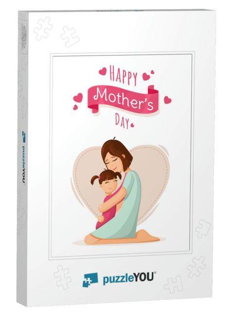 Mother & Daughter. Mothers Day Card, Background... Jigsaw Puzzle