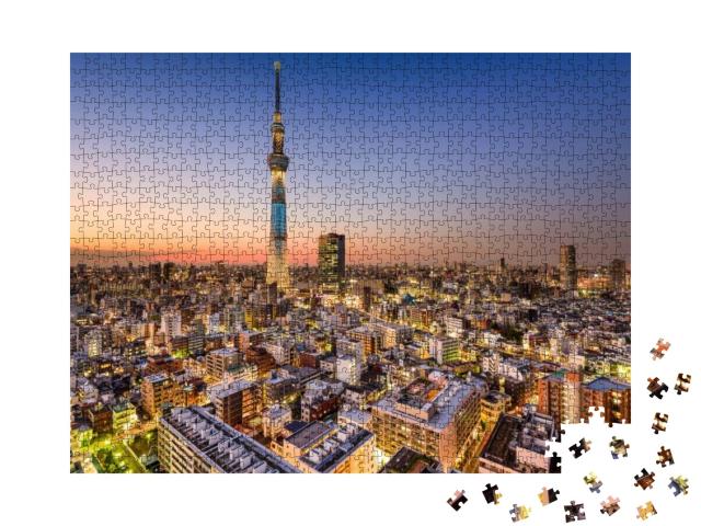 Tokyo, Japan Cityscape with the Skytree... Jigsaw Puzzle with 1000 pieces