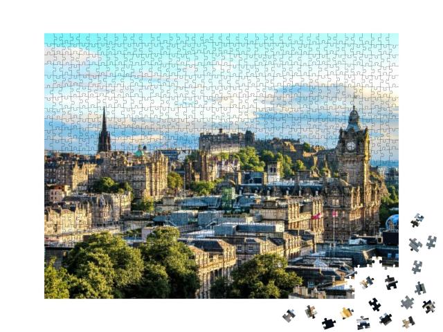 Edinburgh Skyline as Seen from Calton Hill, Scotland... Jigsaw Puzzle with 1000 pieces
