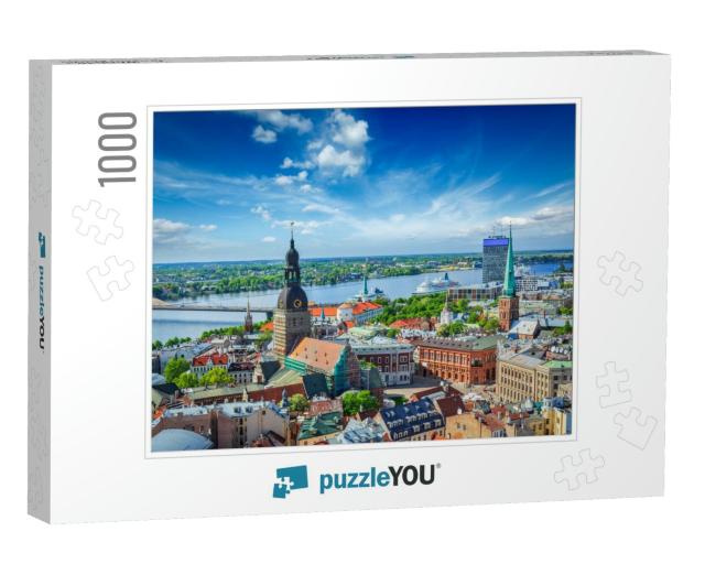 Aerial View of Riga Center from St. Peters Church, Riga... Jigsaw Puzzle with 1000 pieces