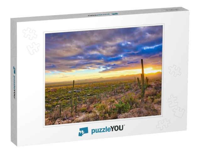 Sunset Over Suburb of Tucson... Jigsaw Puzzle