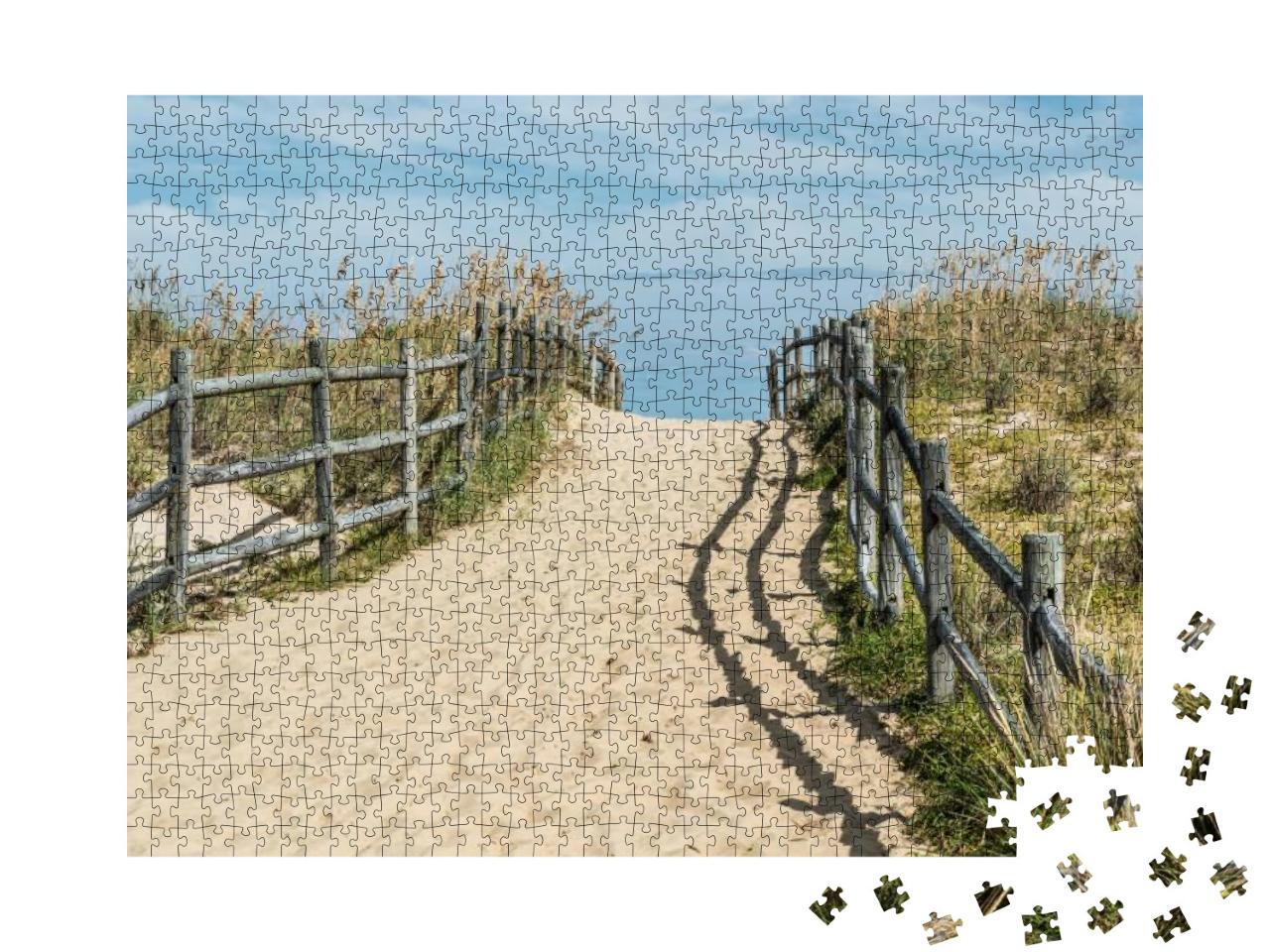 Uphill Beach Pathway At Sandbridge Beach in Virginia Beac... Jigsaw Puzzle with 1000 pieces