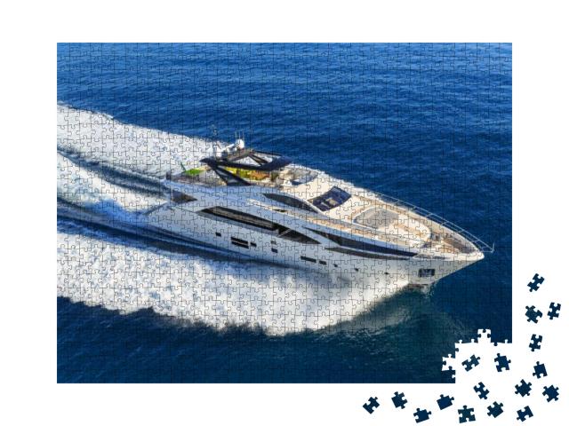 Luxury Yacht, Aerial View Italian Shipyard Permare... Jigsaw Puzzle with 1000 pieces