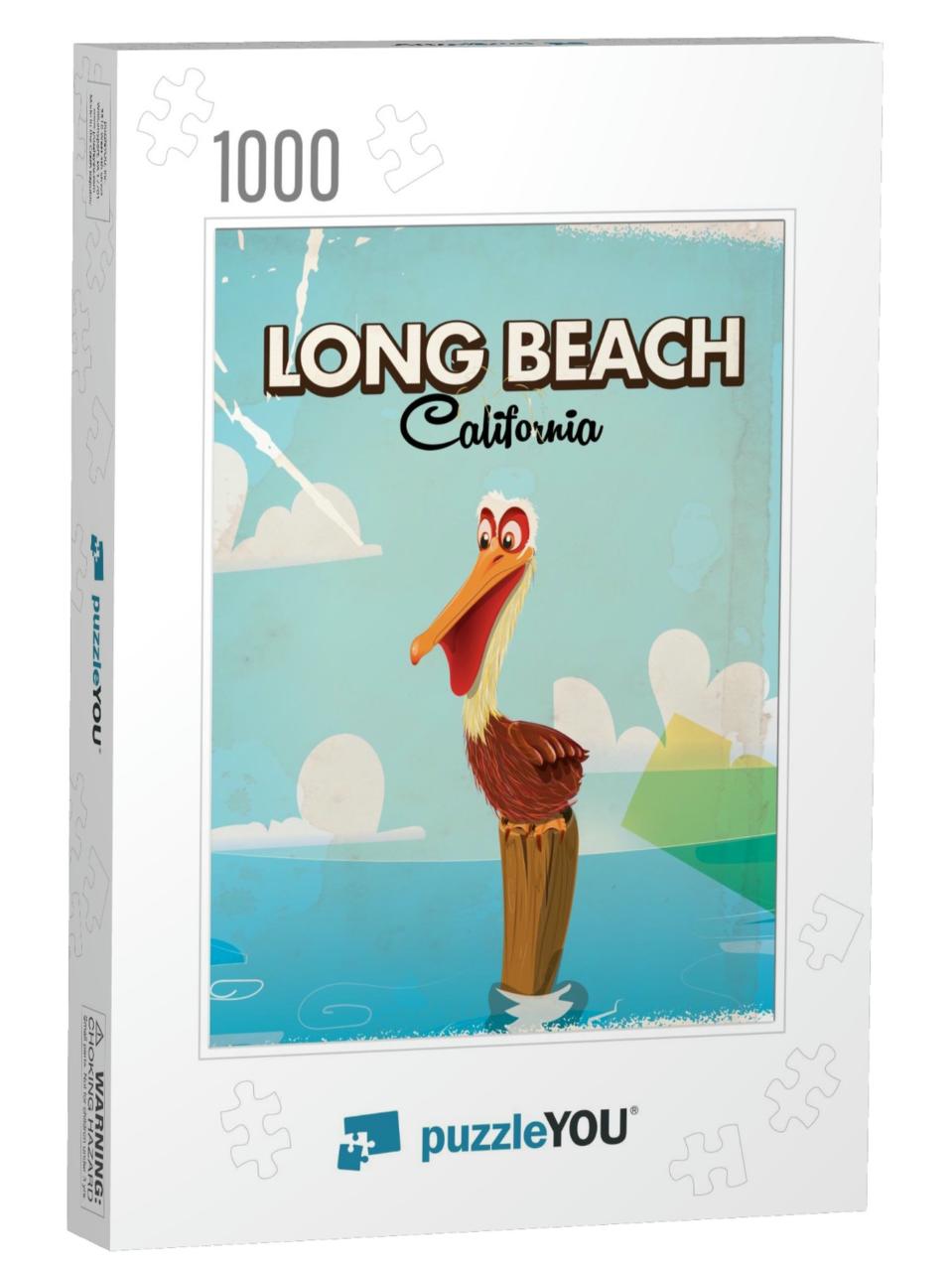 Long Beach California Pelican... Jigsaw Puzzle with 1000 pieces