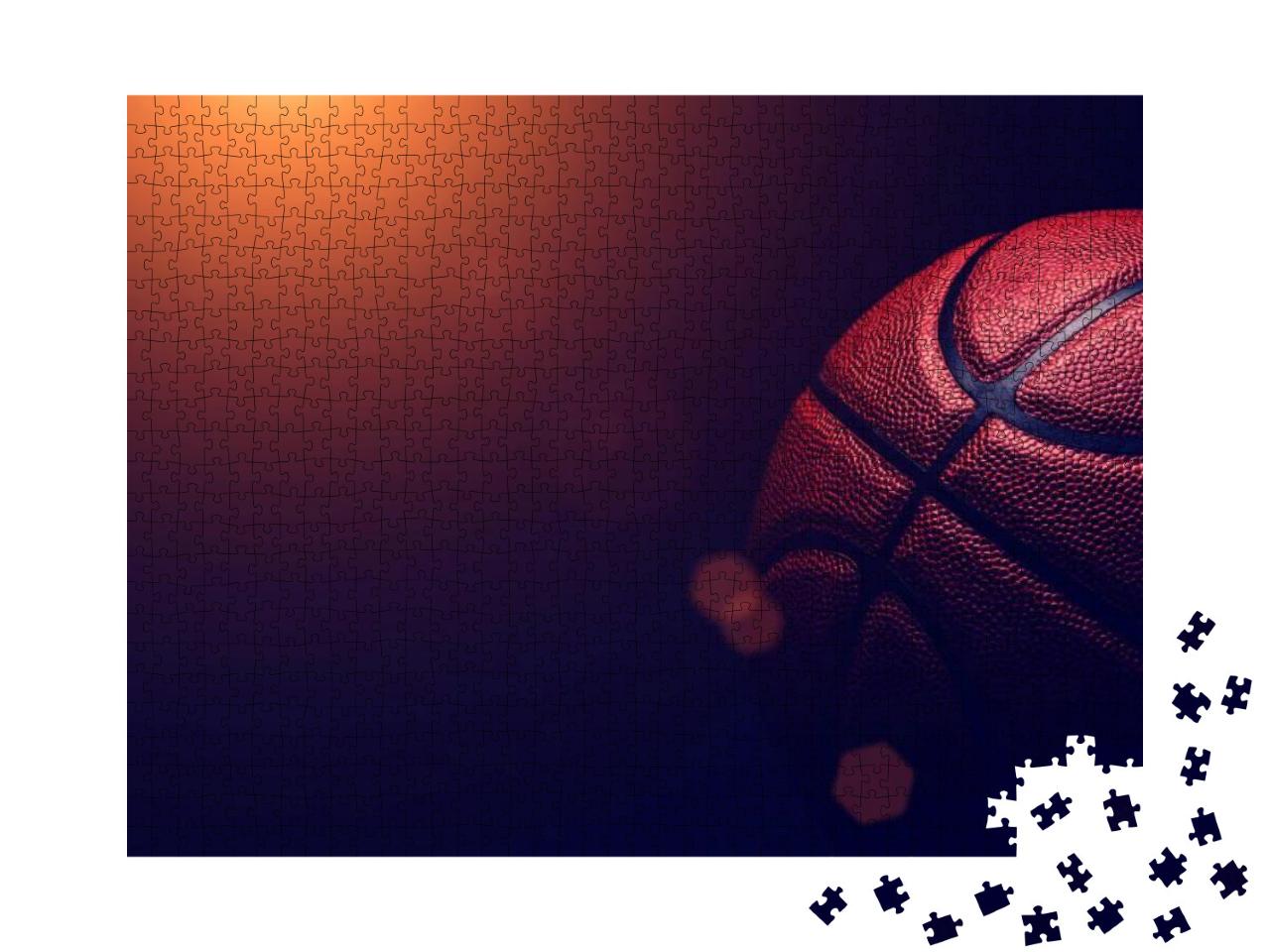 Basketball Ball on Black Background... Jigsaw Puzzle with 1000 pieces